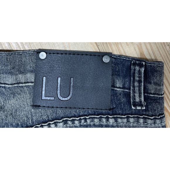 Linea Uomo Men's Size 44x30 Relaxed Straight Blue Cotton Blend Stretch Jeans - Picture 5 of 7